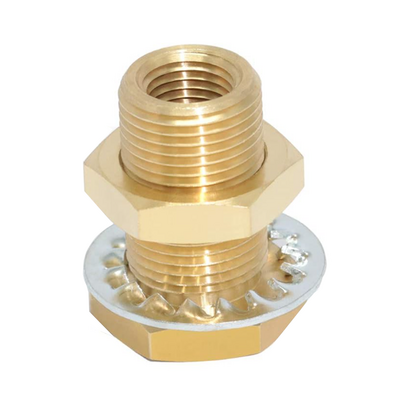 129-N3 FLOFLEX BRASS PIPE FITTING, BULKHEAD CONNECTOR 3/8" FEMALE X 3/8" FEMALE NPT